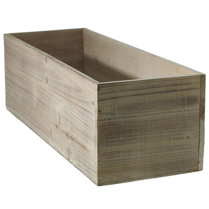 Tariah Handmade Wood Planter Box, White, 5.75" H x 18.25" W x 6.5" D