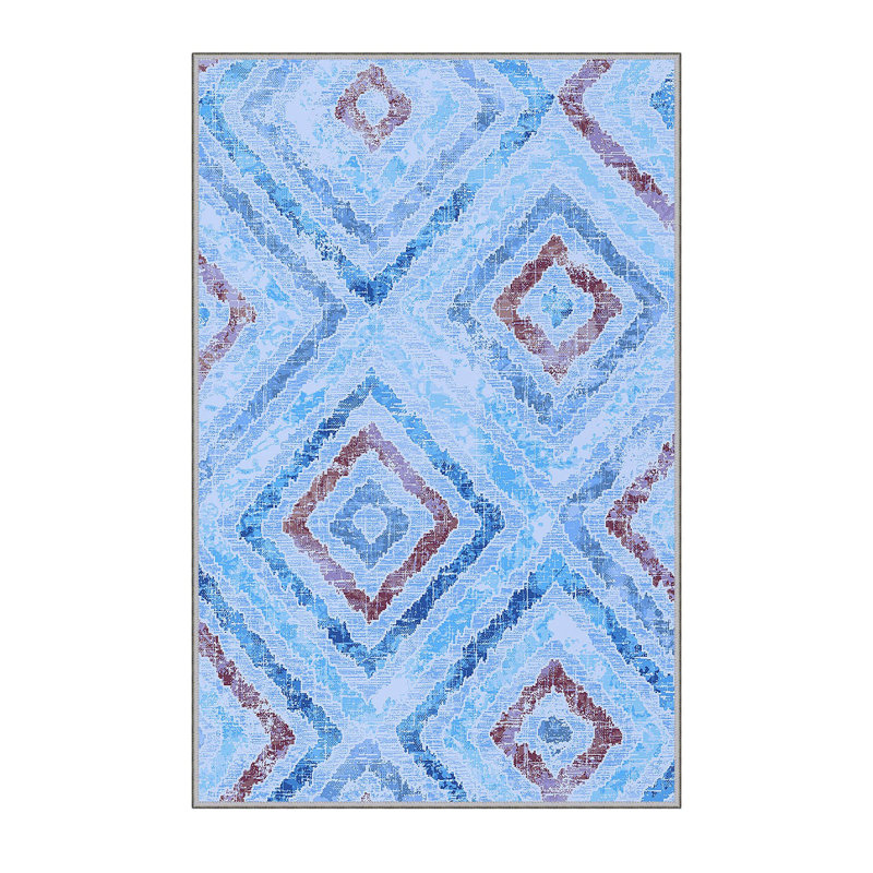 Stylish Hall Carpet (39.4 x 78.7 inches), 100% Polyester, 0.3 in Pile Height | Antibacterial, Non-Slip Underside, Machine Washable | 3D Digital Printed Design, Durable & Soft for Home Décor