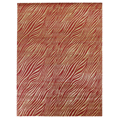 Wilderness Abstract Area Rug in Red/Beige