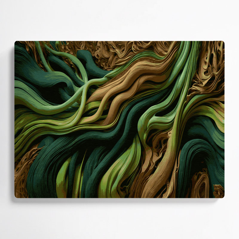 «Biomorphic Abstraction 54», art mural en métal vert, H 11 po x l 14 po