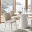 Ensemble de table de salle à manger 5 pièces pour 4 personnes, table à piédestal ronde avec chaises rembourrées-743071603
