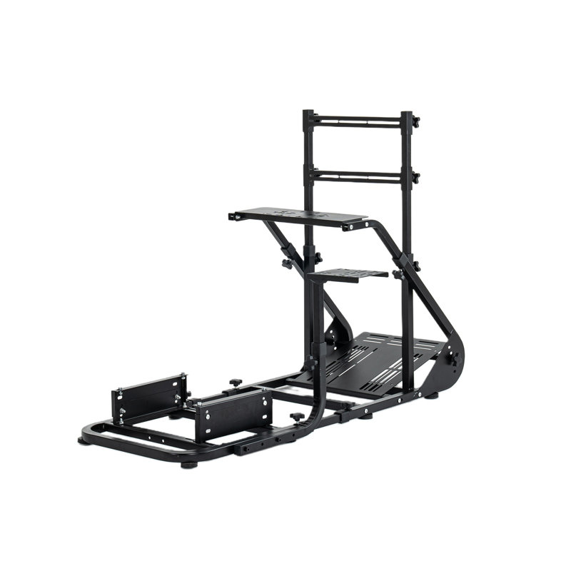 Enhanced Stable Racing Wheel Cockpit, Adjustable Driving Simulator Stand Compatible with Fanatec, Thrustmaster, Logitech - Heavy-Duty Iron Frame Sim Racing Seat