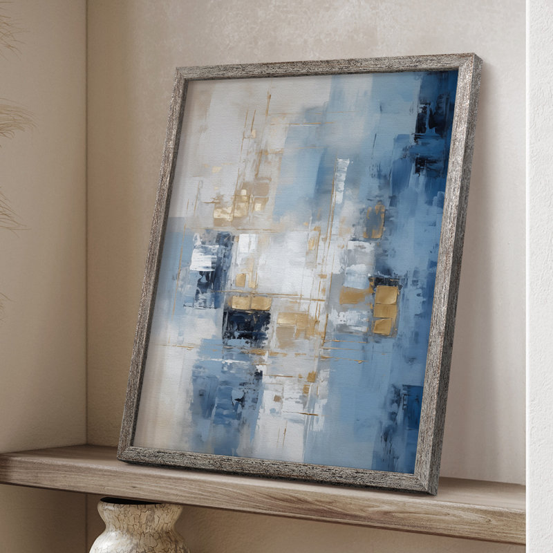Série ABSTRACT Dxxxix, reproduction encadrée - bois massif, H 11 po x l 9 po