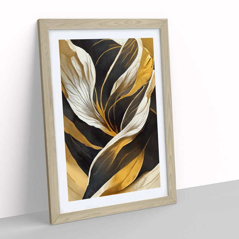 Splendorous Flowers Abstract - Wall Art, 64cm H x 46cm W x 2cm D, Oak Framed
