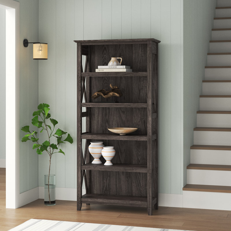 Huckins Bookcase, Dark Gray Hickory