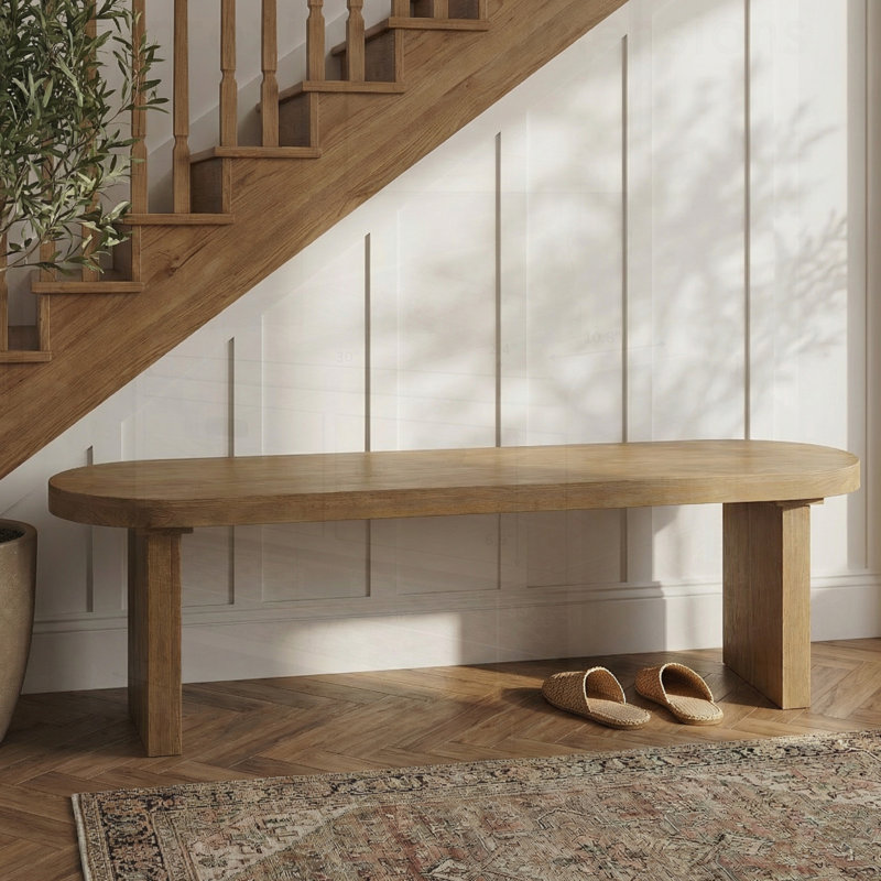 Banc de salle à manger d'intérieur en pin, assise en bois massif, capacité de poids de 350 lb, pouvant accueillir 3 personnes pour la cuisine, la salle à manger et l'espace de vie