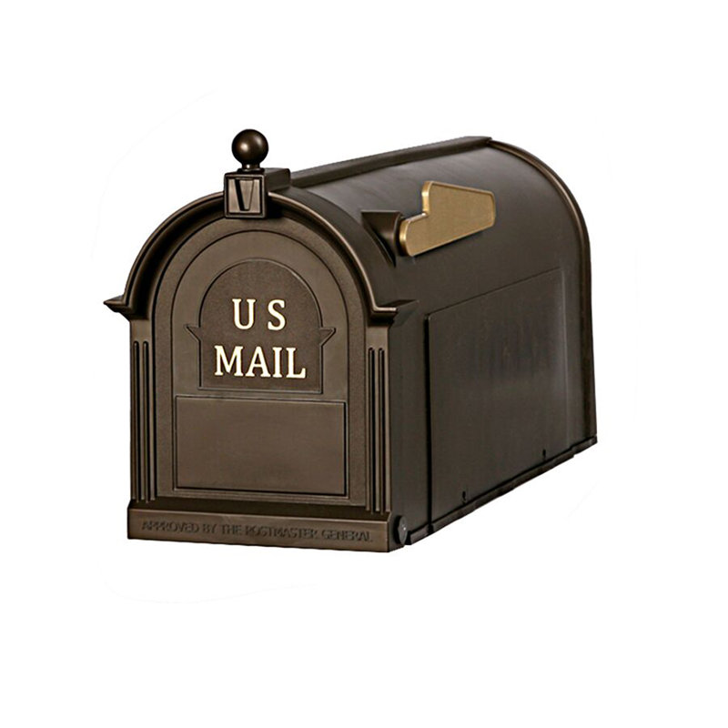 Ambrose Large Bronze Plastic Post Mount Mailbox