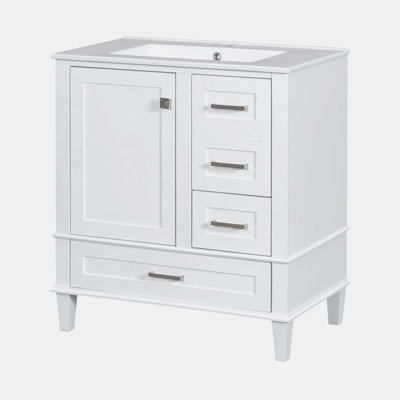 Meuble-lavabo simple 30 po avec plateau en céramique Angelluis