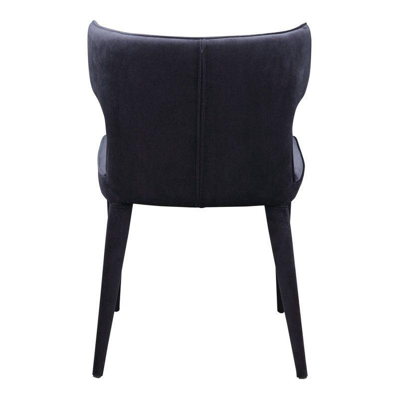 Jennaya Upholstered Dining Chair, Black Velvet