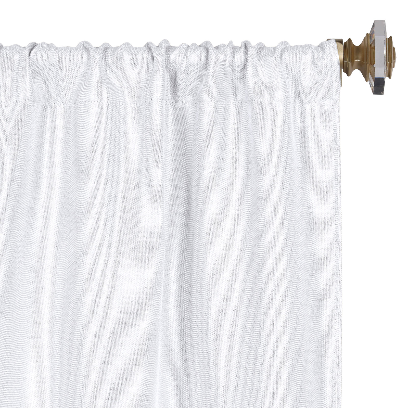 Linen Inspired Room Darkening Curtain Panel, Rod Pocket 26" W x 63" L, Snow White