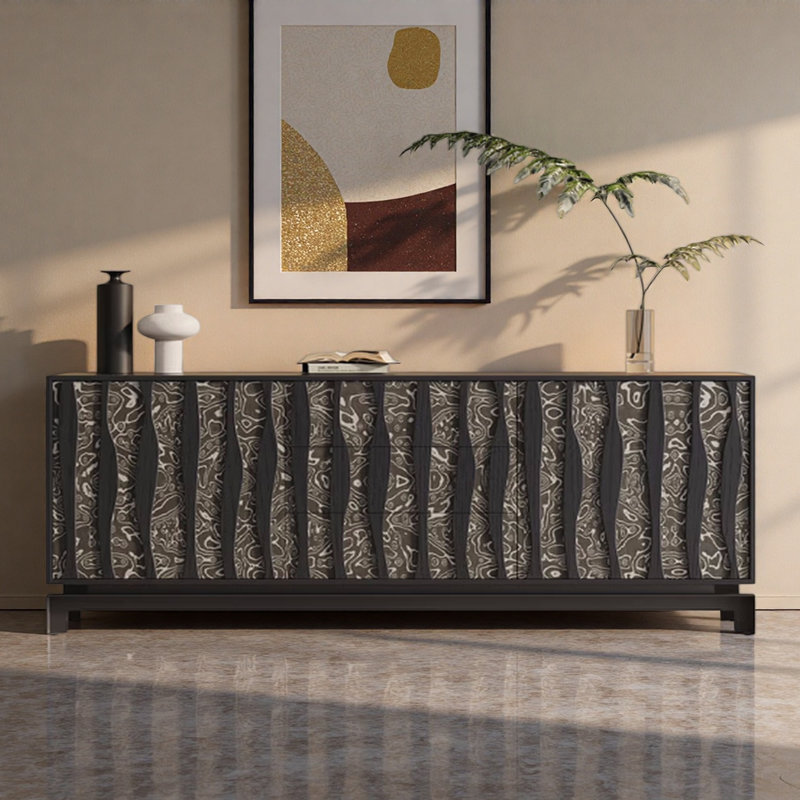 Buffet de cuisine grande capacité, H 29,53 po x l 70,87 po x P 17,72 po, Noir