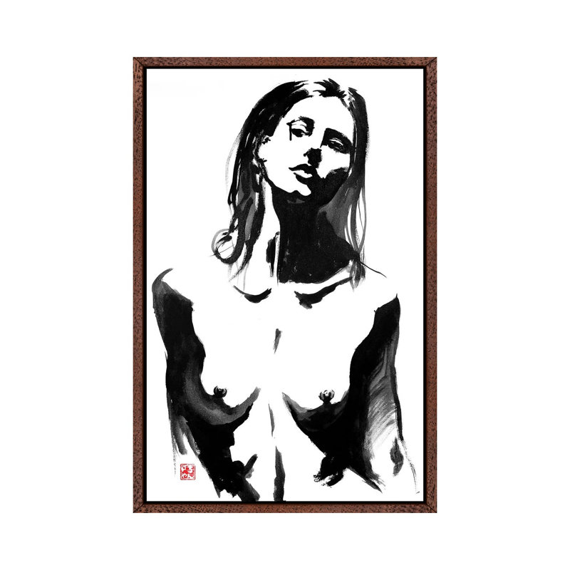Teardrop by Péchane - Print on Canvas, 152.5 cm H x 101.5 cm W, Classic Brown Wood Framed