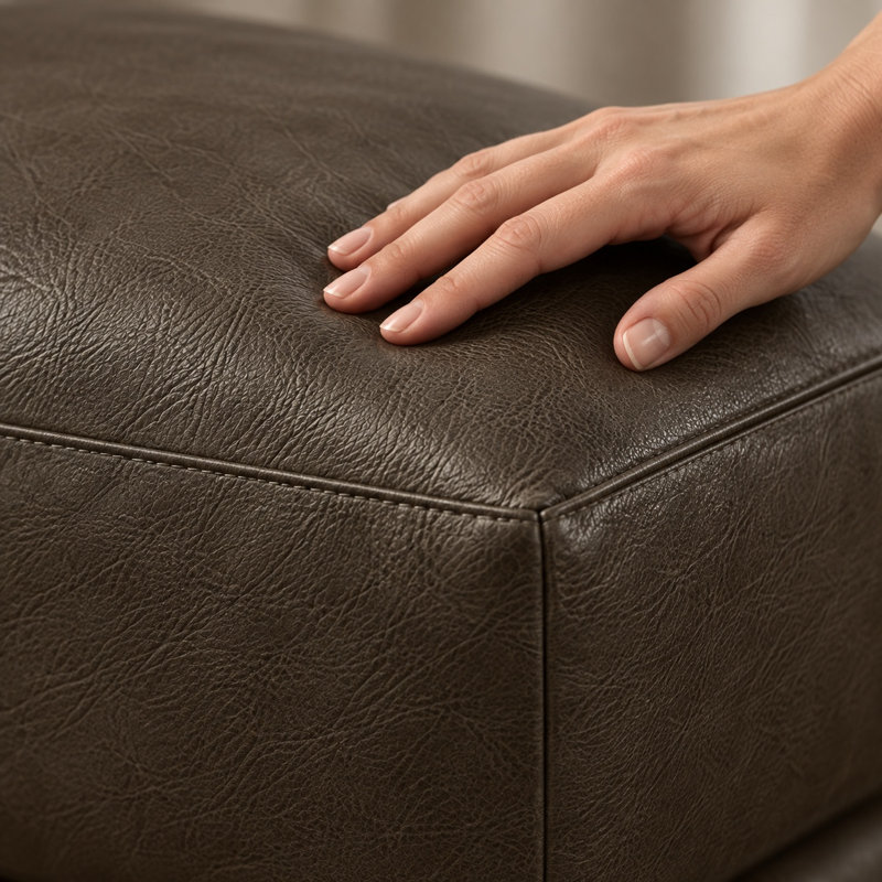 Galaxy Heirloom Quality Ottoman in Buttery Soft 100% Top Grain Leather, Made to Order, Napa Fudge