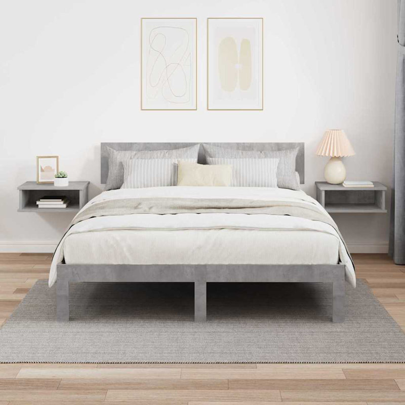 40cm W Manufactured Wood Bedside Table, Grey