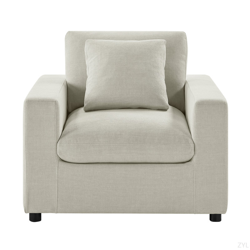 Fauteuil en velours côtelé Chelsea, Beige