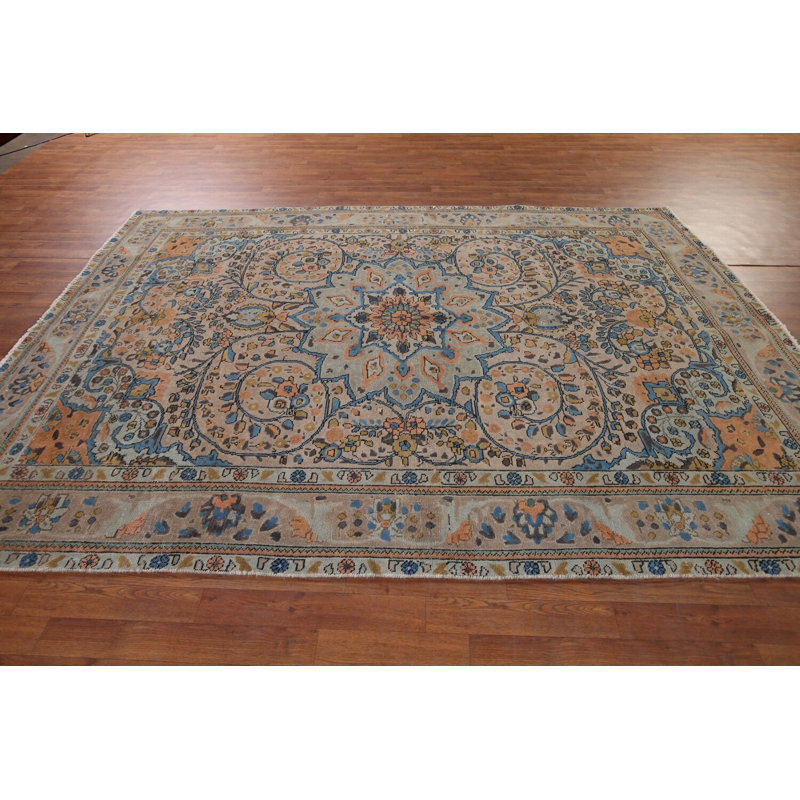 Tapis traditionnel floral fait à la main 7 x 10