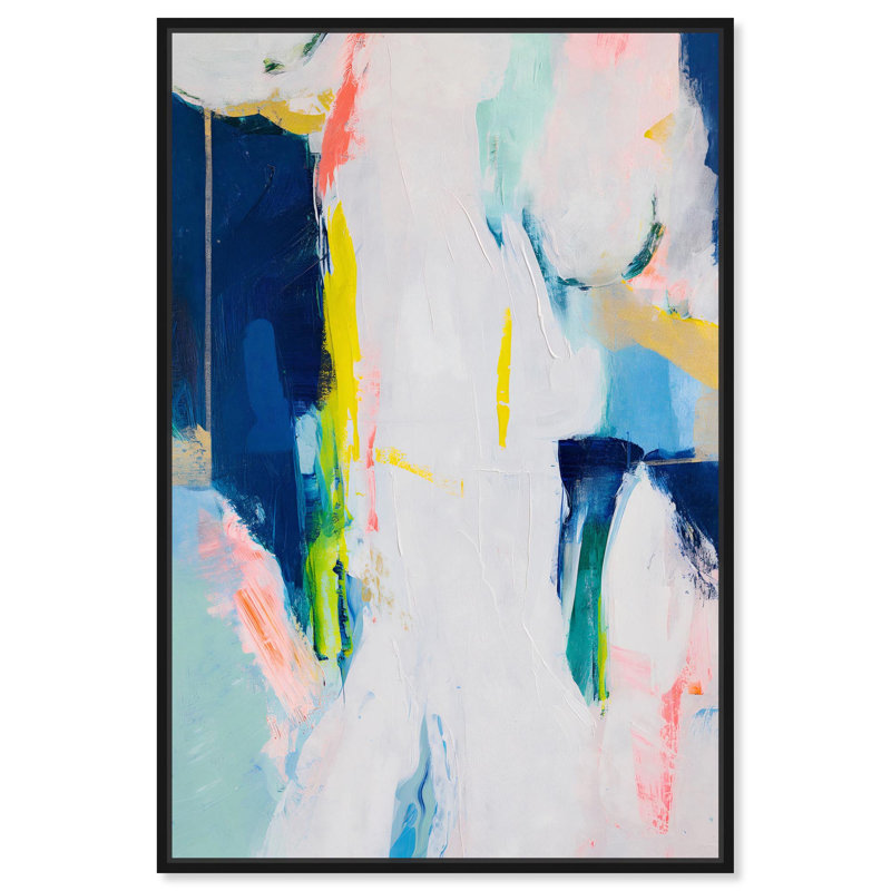 «Dewdrop Harmony Canvas Modern Color Abstract» par Art Remedy, H 16 po x l 11 po x P 1,2 po, Cadre noir