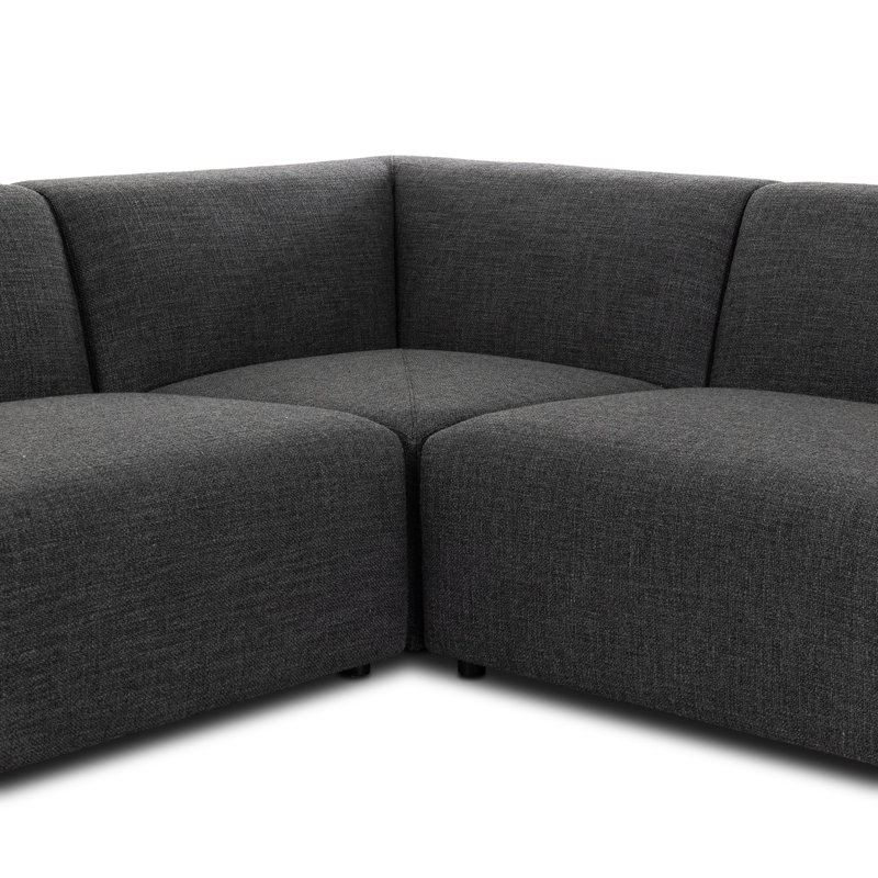 Lawndale 5PC Sectional W/ RAFC-Napa Sandstone, Left Hand Facing, Fayette Cloud Polyester Blend