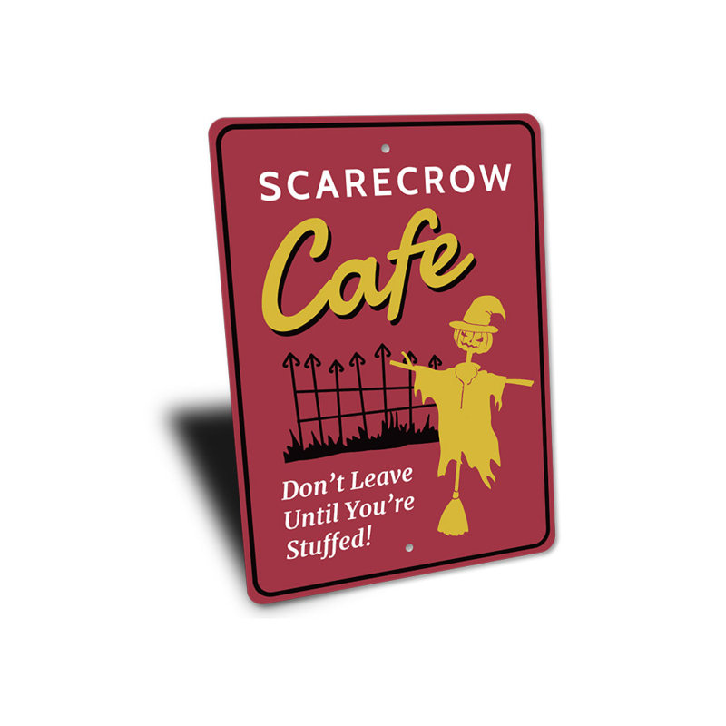 Scarecrow Cafe Sign, 18" H x 12" W x 0.06" D