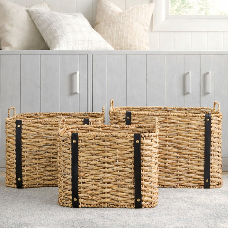 Ensemble de paniers d'osier, Brun foncé, H 16,5 po x l 22,5 po x P 16 po, Skyhook
