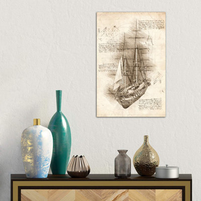 Old Sailing Ship Barque by Cornel Vlad - Wrapped Canvas Print