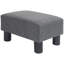 Repose-pieds repose-pieds, petit tabouret avec revêtement en tissu de lin et pieds en plastique, repose-pieds cubique pour le salon, gris anthracite
