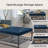 Macaire Coffee Tables, Modern Upholstered Tufted Center Table with Metal Shelf, Square Coffee Tables-651188069