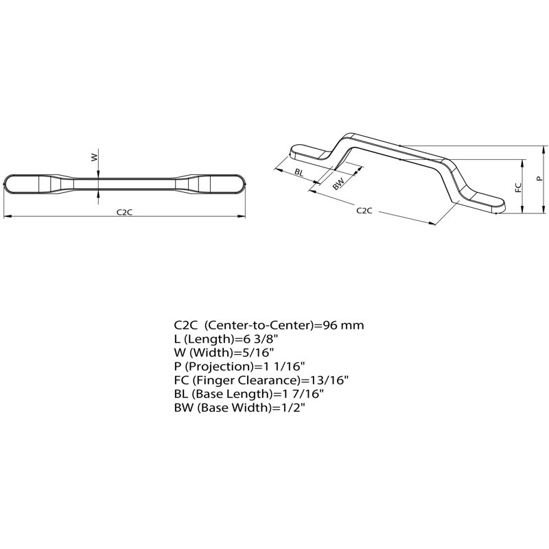 Rounded 3 3/4" Center Arch Pull Multipack, Brushed Oil Rubbed Bronze