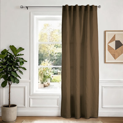 Clara 100% French Linen Semi Sheer Back Tab Curtain Panel