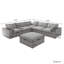 Canapé modulaire rembourré en lin avec repose-pieds 6 pièces Kenda-1895438139