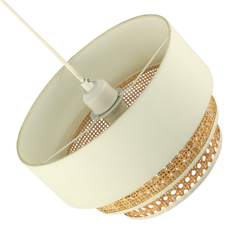 Contemporary Triple Tier And Natural Rattan Pendant Shade By Happy Homewares