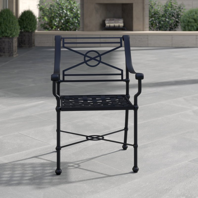Outdoor Dining Armchair, Textured Black