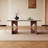 Rock board solid wood rectangular dining table-2044359297