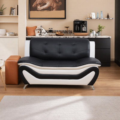 2 Seater Breathing Leather Loveseat Sofa For Living Room Furniture/Apartment