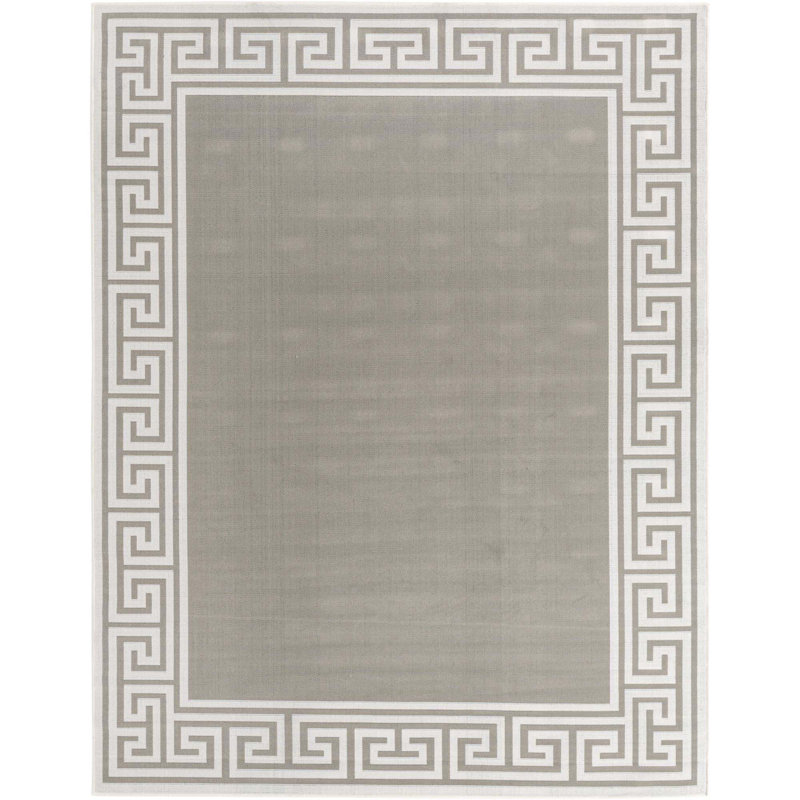 Tapis intérieur / extérieur gris Aminia, Rectangle 7 pi 10 po x 10 pi