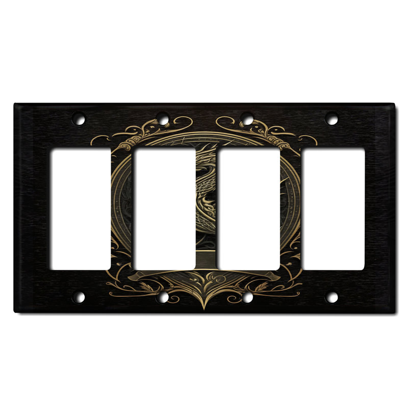 Copper Rust Patina Teal Print 4 - Gang Toggle Light Switch Standard Wall Plate