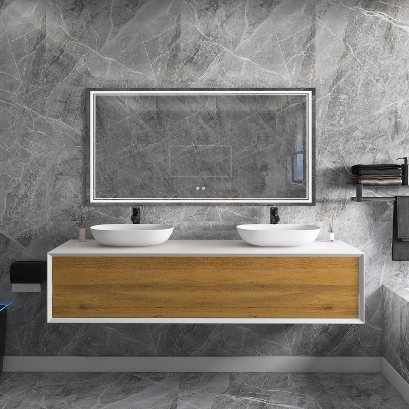 Ensemble de meuble-lavabo double 72 po avec plateau Quane