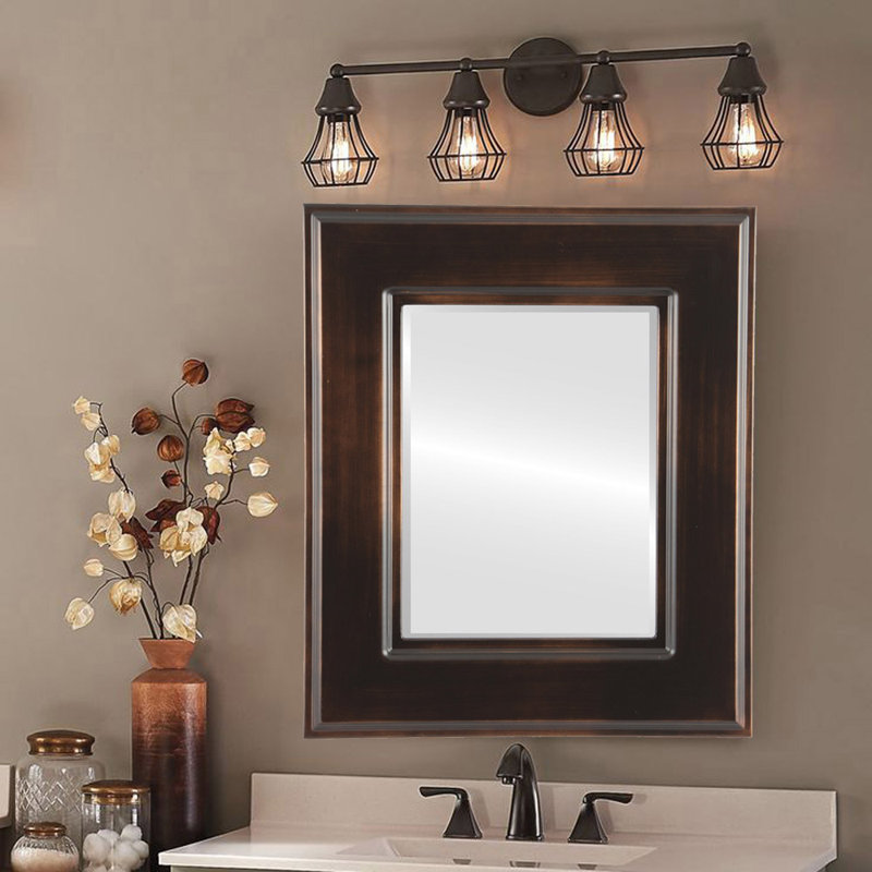 Miroir de salle de bain Woodley, H 35 po x l 29 po, Noir mat