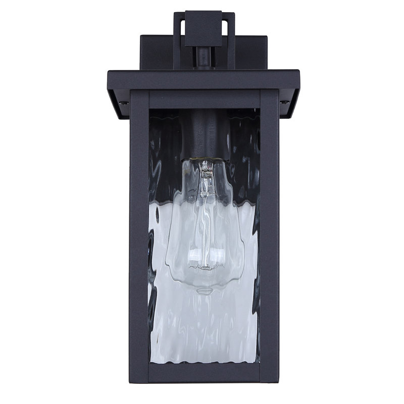 Shana Black Outdoor Wall Lantern, 12" H x 6" W x 7.5" D