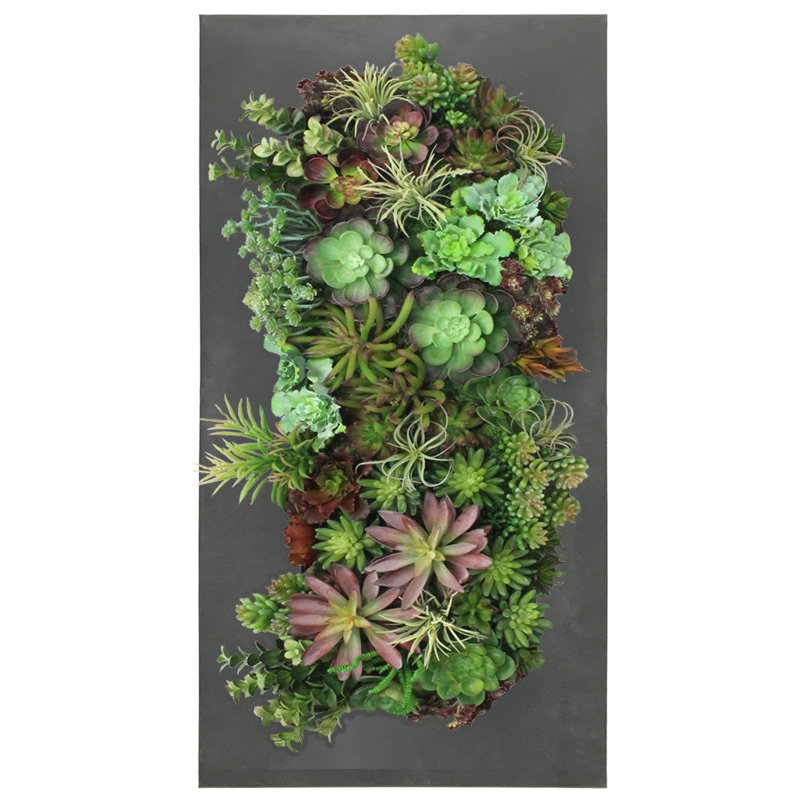 Willamette Metal Wall Planter, Black Zinc, 28.5" H x 17.56" W x 3.63" D
