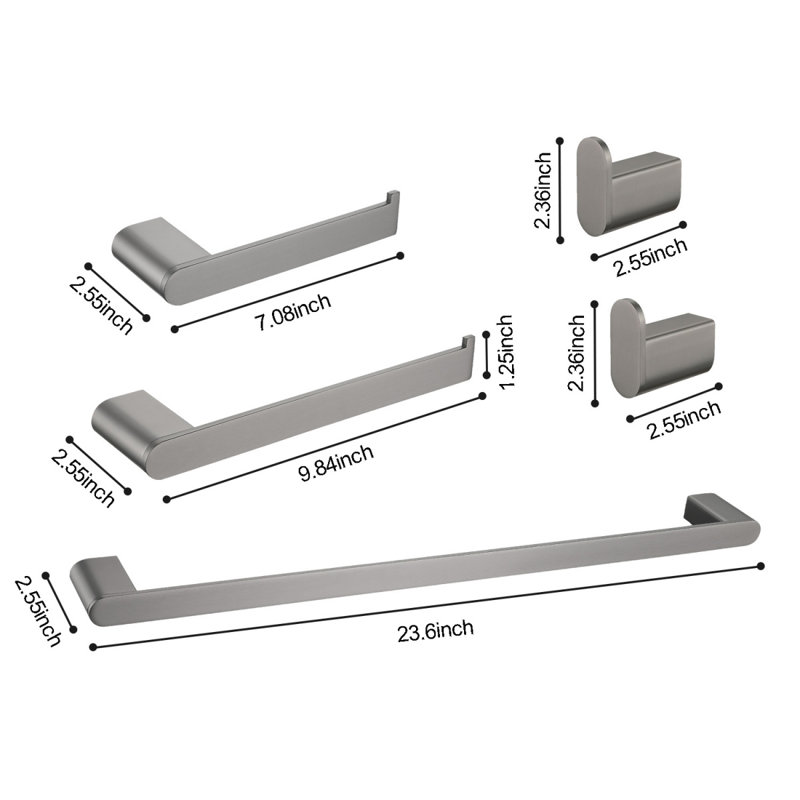 5- Piece Bathroom Hardware Set, Gunmetal