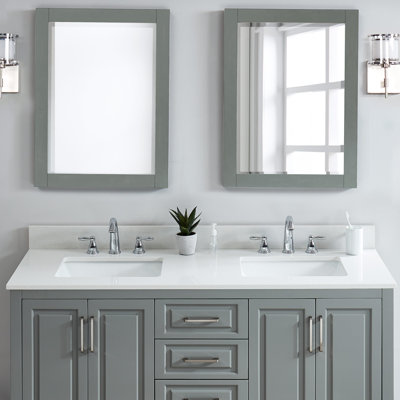 Plateau de meuble-lavabo double 61 po