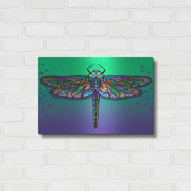 «Dragonfly» par Dean Russo sur métal, H 16 po x l 24 po