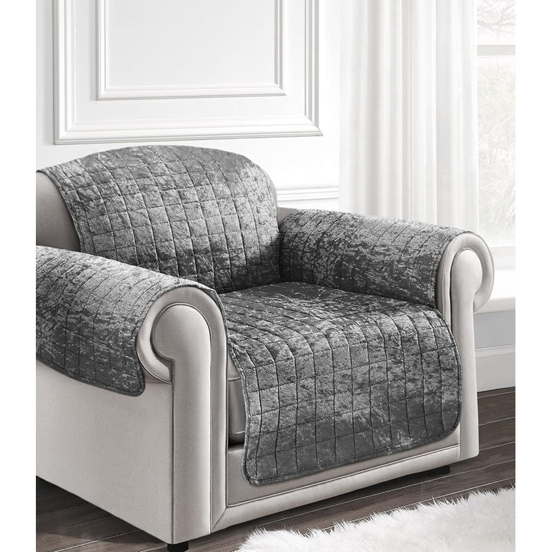1 Seater Crushed Velvet, Silver