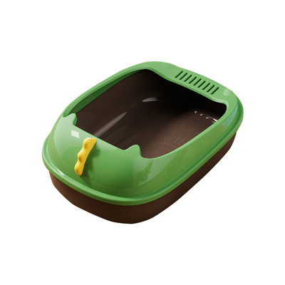 Semi-Enclosed Cat Litter Box 16.5x11x6.3in Extra Large Splash-Proof Odor Control, Brown