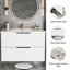 Meuble-lavabo 36 po avec lavabo en céramique - Meuble-lavabo flottant mural blanc-1979465636-1979465638