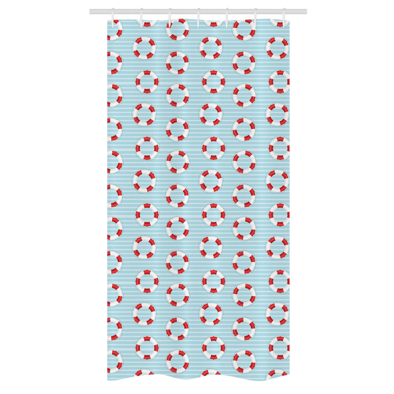 Roscommon Geometric Shower Curtain with Hooks Included, 72" H x 36" W
