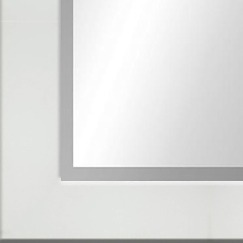 Flat Beveled Wall Mirror, Matte White