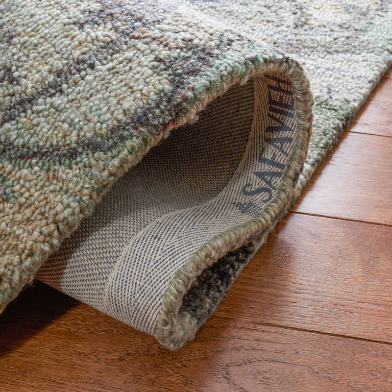 Langley Street® Lineberger Floral Handmade Tufted Sage Green/Beige Area ...