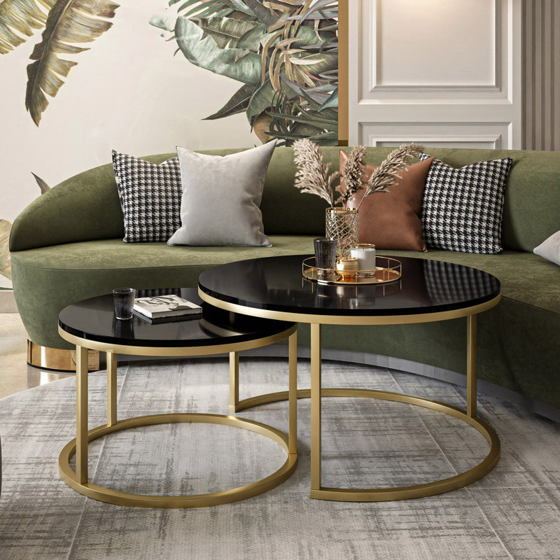 Ladetto Frame Coffee Table, Black, 48cm H x 70cm L x 70cm W